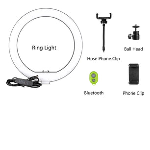 SH 10 inch 26cm Led Ring Light Photography Fill Lighting With Tripod Stand Holder Usb Charge Selfie Led Lamp For Streaming Video